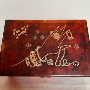 Vintage plastic with gold accents jewelry box